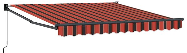 Zatahovací markýza oranžová a hnědá 3,5 x 2,5 m textil a hliník 3154467