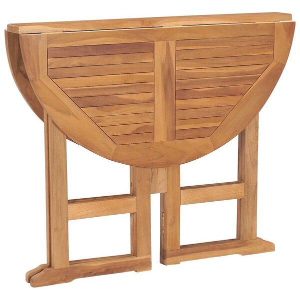 Skládací zahradní jídelní stůl Ø 90 x 75 cm masivní teak 315446