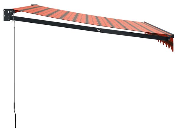Zatahovací markýza oranžová a hnědá 3,5 x 2,5 m textil a hliník 3154467