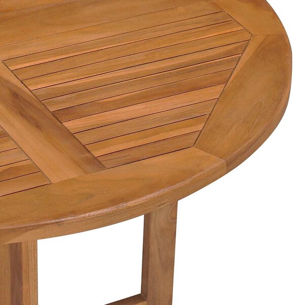 Skládací zahradní jídelní stůl Ø 90 x 75 cm masivní teak 315446