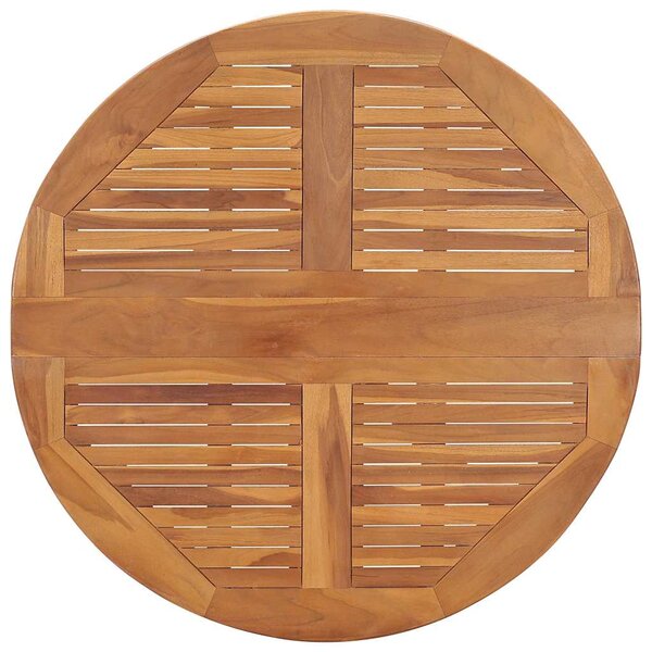 Skládací zahradní jídelní stůl Ø 90 x 75 cm masivní teak 315446