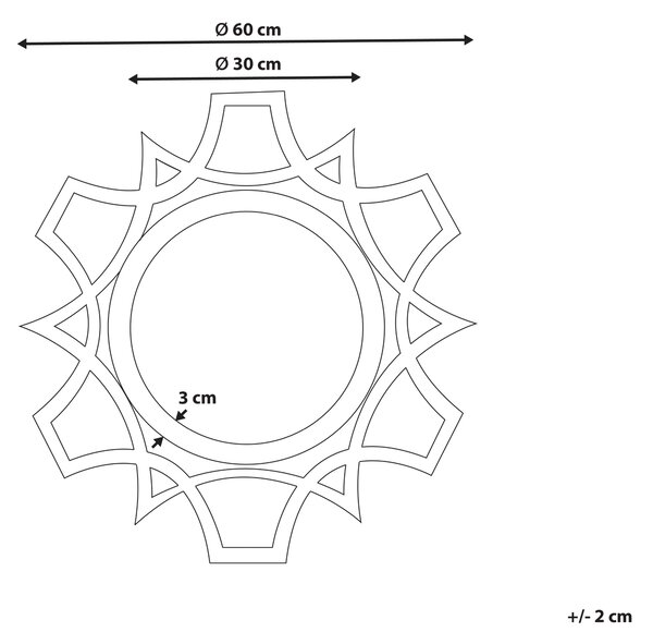 Zrcadlo ZAPOPAN 60 cm 60 cm Světlá jedle