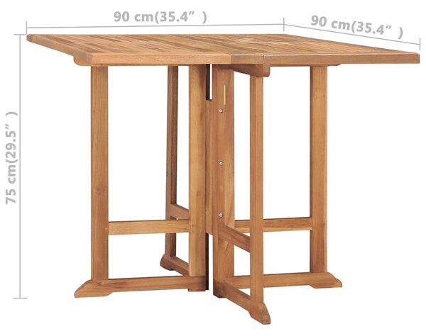 Skládací zahradní jídelní stůl 90 x 90 x 75 cm masivní teak 315448