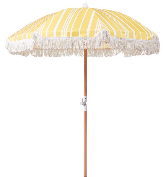 Zahradní slunečník ⌀ 150 cm žlutý/ bílý MONDELLO