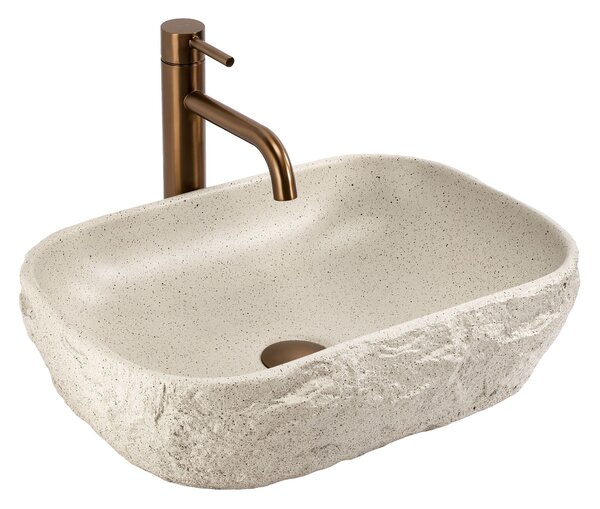 Rea Bianka, umyvadlo na desku 460x330x130 mm, imitace kamene, REA-U0628