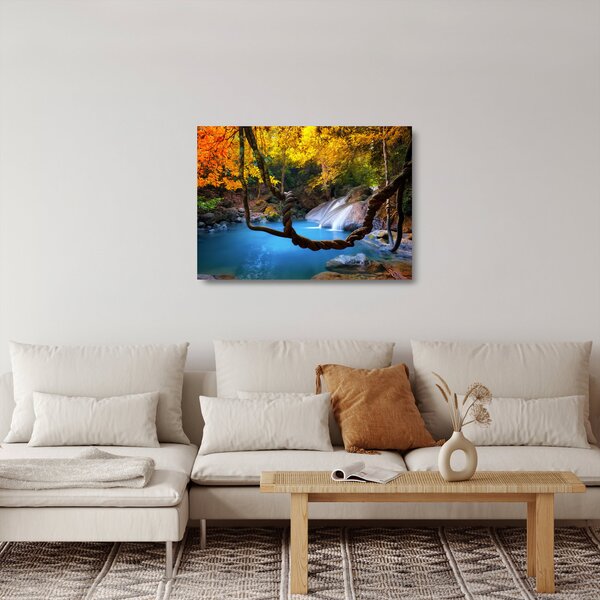 Skleněný obraz - Vodopády v Asii (70x50 cm)