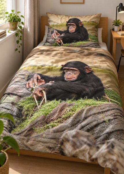 3d povlečení s opicí - Chimpanzee 140x200 cm