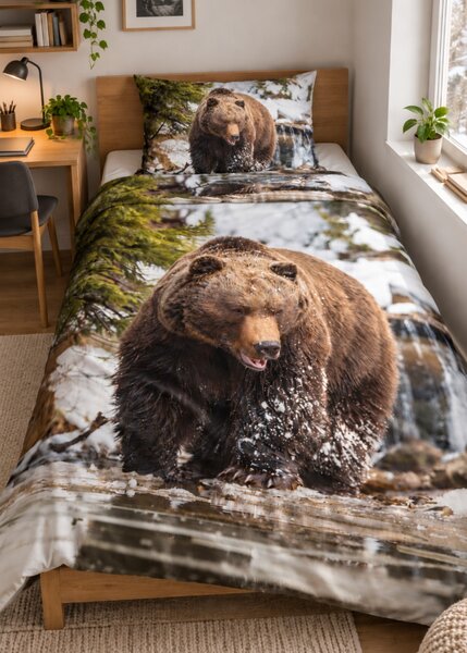 3d povlečení s medvědem - Bear 140x200 cm