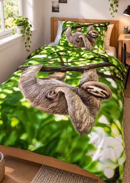 3d povlečení s lenochodem - Bradipo mikroplyš 140x200 cm