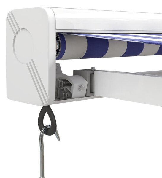 Zatahovací markýza modrá a bílá 4 x 3 m textil a hliník 3154523