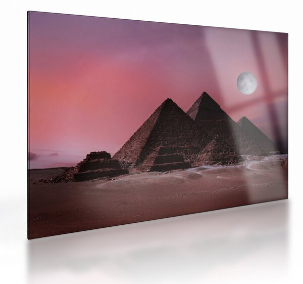 Skleněný obraz - Pyramidy Giza, Egypt (70x50 cm)