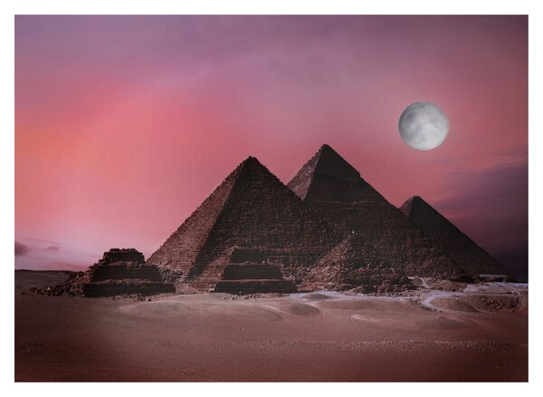 Skleněný obraz - Pyramidy Giza, Egypt (70x50 cm)