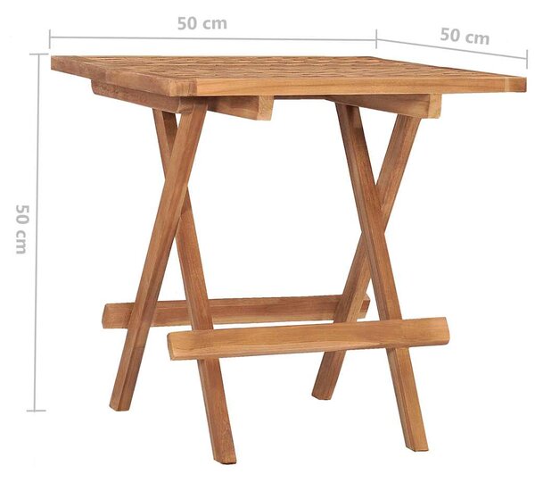 Skládací zahradní stolek 50 x 50 x 50 cm masivní teakové dřevo 315454