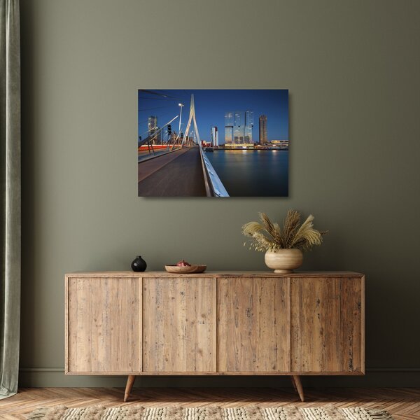 Skleněný obraz - Stmívání v Rotterdamu, Holandsko (70x50 cm)