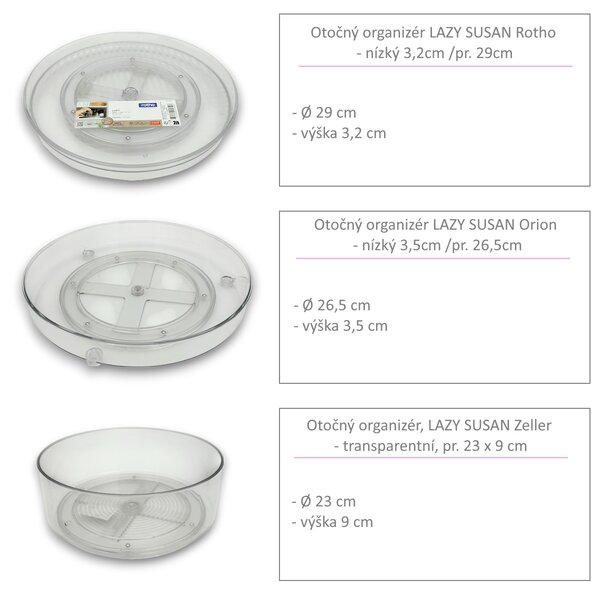 Otočný organizér LAZY SUSAN Rotho - nízký 3,2cm /pr. 29cm