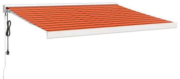 Zatahovací markýza oranžová a hnědá 3,5 x 2,5 m textil a hliník 3154592