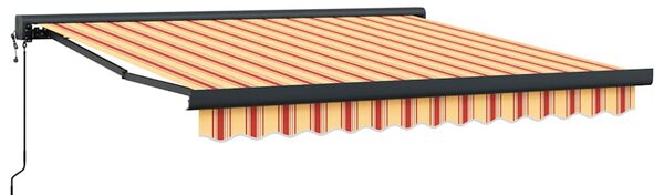 Zatahovací markýza žlutá a bílá 3 x 2,5 m textil a hliník 3154606