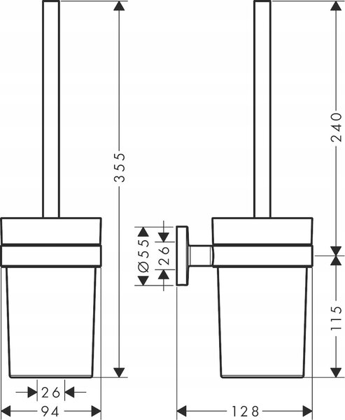 Hansgrohe Logis WC štětka s nádobou chrom