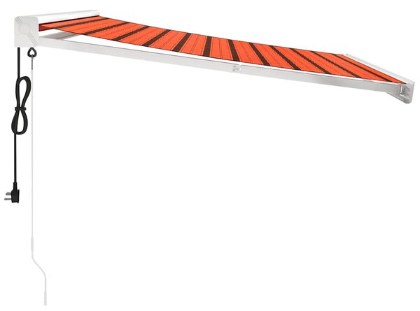 Zatahovací markýza oranžová a hnědá 3,5 x 2,5 m textil a hliník 3154592