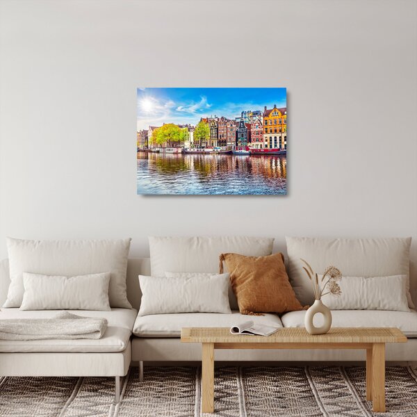 Skleněný obraz - Tančící domy, Amsterdam (70x50 cm)