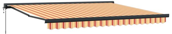 Zatahovací markýza žlutá a bílá 4,5 x 3 m textil a hliník 3154609