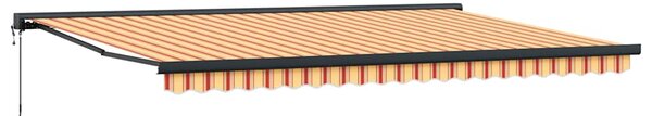 Zatahovací markýza žlutá a bílá 5 x 3 m textil a hliník 3154610
