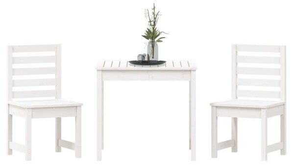 3dílný zahradní bistro set bílý masivní borové dřevo 3154672