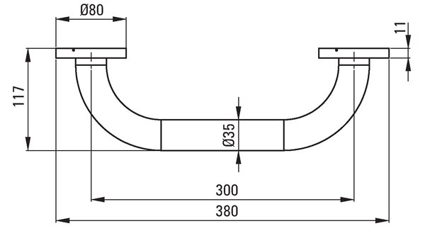 Deante Vital příslušenství, nástěnné kovové madlo 300 mm, ocel kartáčovaná, NIV_041A