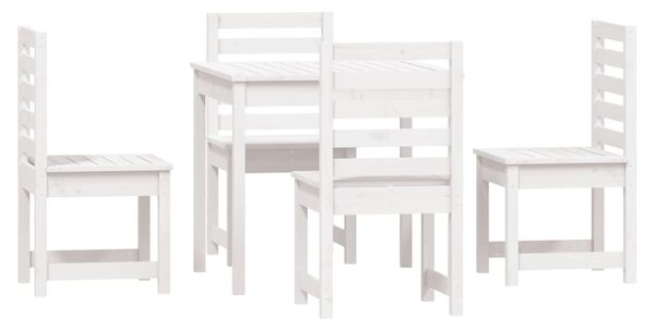 5dílný zahradní jídelní set bílý masivní borové dřevo 3154678