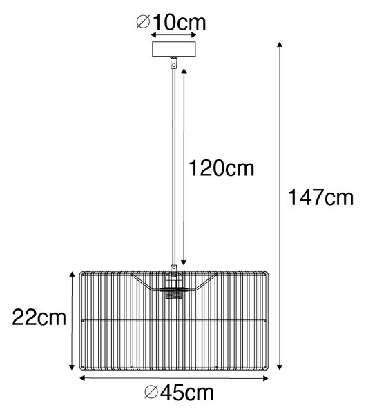 Orientální závěsné svítidlo ratan 45 cm - Maud