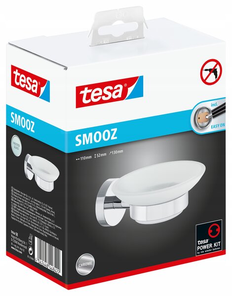 Tesa Smooz nástěnná Mýdlenka bílá, stříbrná, šedý kov