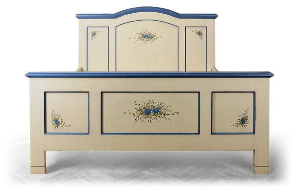 Malovaná dvoulůžková postel ze série Le Florac bleu