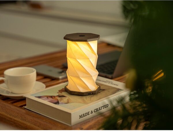 Bílá/šedá přenosná světelná dekorace na USB ø 8 cm Twist – Gingko