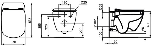 Ideal Standard Tesi záchodová mísa závěsná bílá T007801