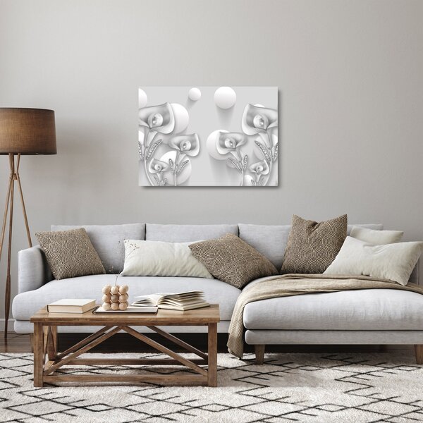 Skleněný obraz - Květinová design (70x50 cm)