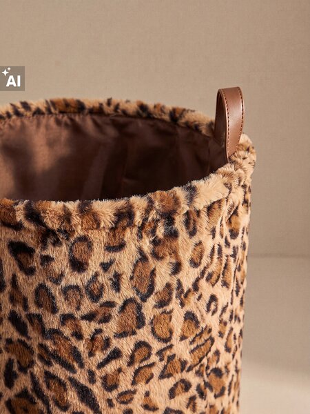 Sinsay - Plyšový úložný koš s uchy s leopardím vzorem - vícebarevná