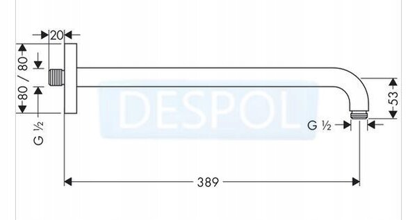 Hansgrohe sprchové rameno E 38,9 cm nástěnné chrom 27446000