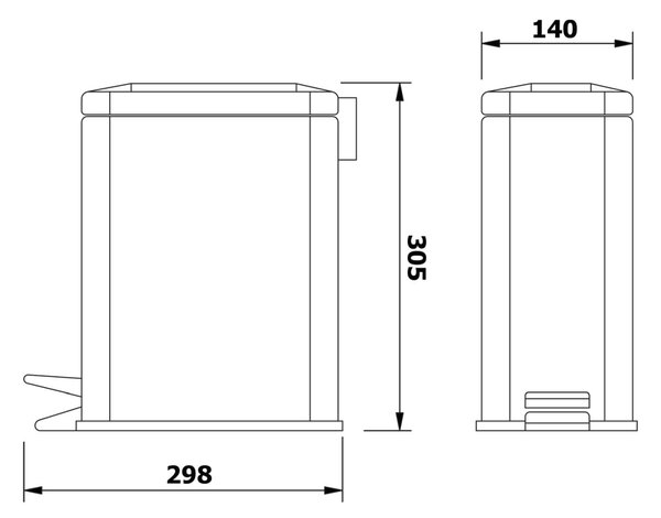 Aqualine Simple Line odpadkový koš 5 l ocel GAQ005