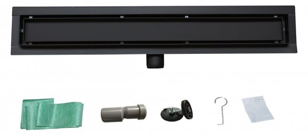Odtokový žlab nízký MEXEN FLAT BLACK 100 cm - vzor G08