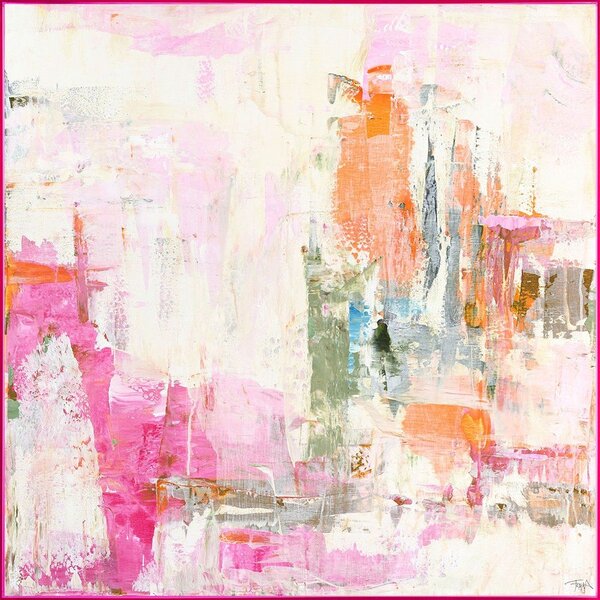 Tištěný/s ručně malovanými prvky obraz s rámem/na plátně 102x102 cm New Age Pink – Malerifabrikken