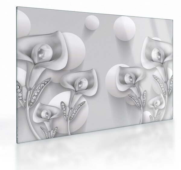 Skleněný obraz - Květinová design (70x50 cm)