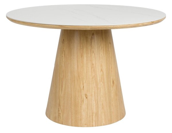 Kulatý jídelní stůl s deskou z kamene ø 115 cm Almira – White Label