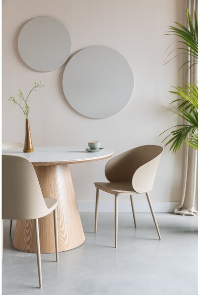 Kulatý jídelní stůl s deskou z kamene ø 115 cm Almira – White Label