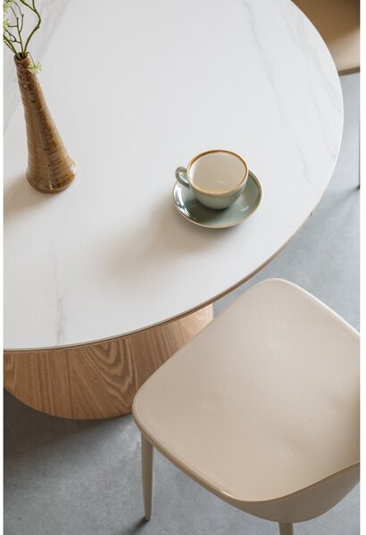 Kulatý jídelní stůl s deskou z kamene ø 115 cm Almira – White Label
