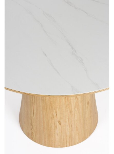 Kulatý jídelní stůl s deskou z kamene ø 115 cm Almira – White Label