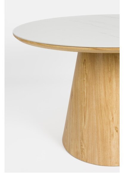 Kulatý jídelní stůl s deskou z kamene ø 115 cm Almira – White Label