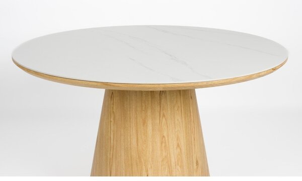 Kulatý jídelní stůl s deskou z kamene ø 115 cm Almira – White Label