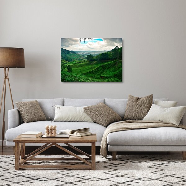Skleněný obraz - Čajové plantáže v Malajsii (70x50 cm)