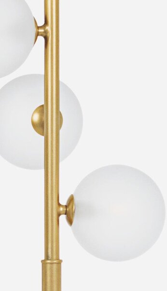 Stojací lampa ve zlaté barvě se skleněným stínidlem (výška 156,5 cm) Balls – Bizzotto