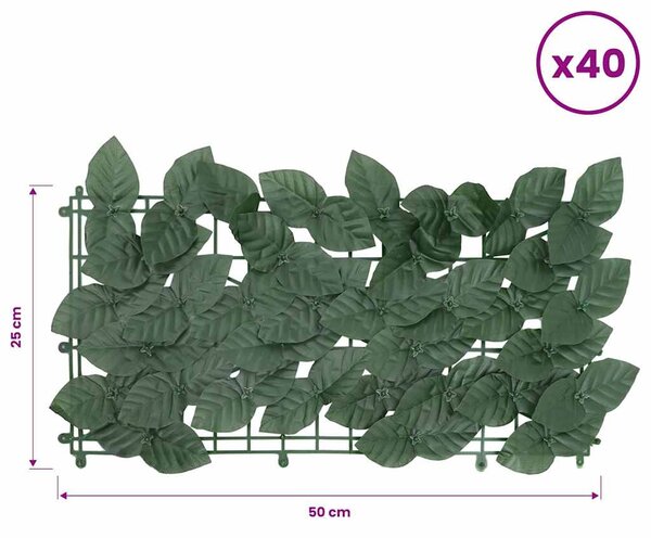 Balkónová zástěna s tmavě zelenými listy 500 x 100 cm 315489